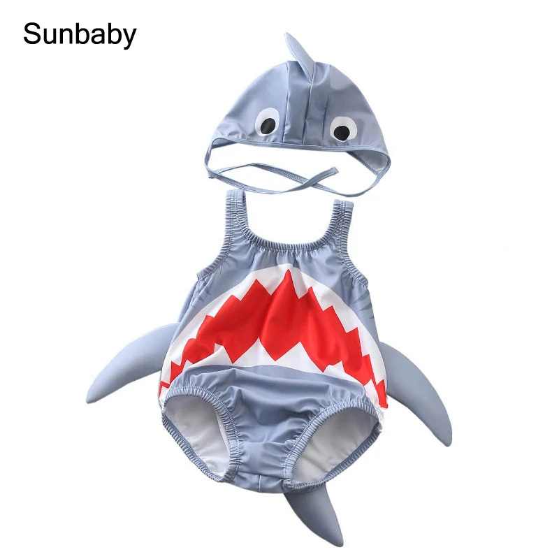 SUNbaby/детский купальный костюм с милым рисунком акулы из 2 предметов детский