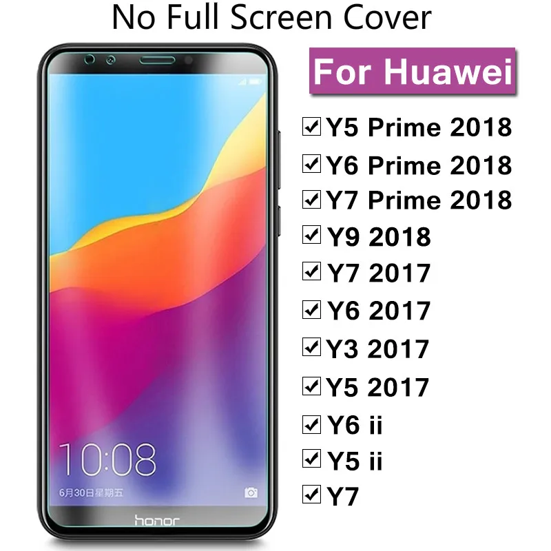 Защитное стекло для huawei Y5 Y6 Y7 Y9 Prime 2018 Y 5 6 7 9 2017 Ii Glas Защита экрана Huawey Huvai защитная