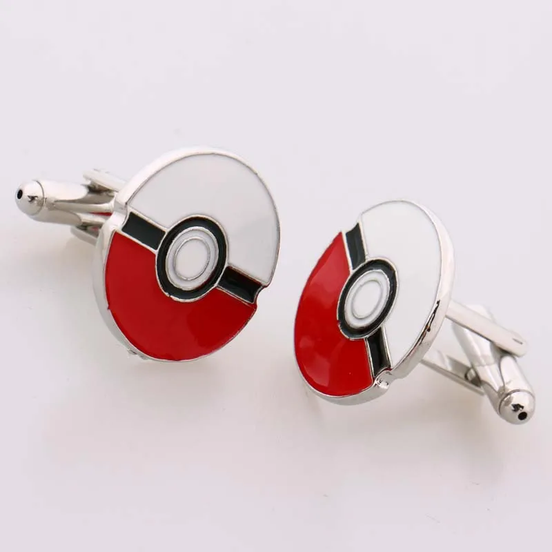 

2018 Pokemon Go Poke Ball Enamel Cufflink,Men High Quality Cuff Links Game,Anime,Cartoon Cosplay Jewelry
