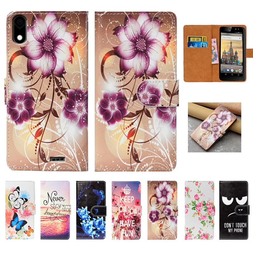 

For Fly Life Compact Case High Quality Pu Leather 4.95" Print Flip Wallet Case Back Cover Book Case For Fly Life Compact Case