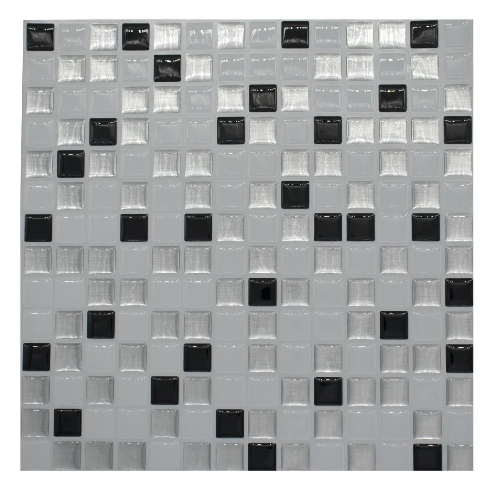 3D белая Серая Мраморная мозаичная плитка, самоклеящаяся наклейка на стену, кухонный фартук, сделай сам, ванная комната, домашний декор, обои - Цвет: Mosaic
