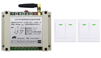 

DC12V 24V 36V 48V 2CH Wireless Remote Control Switch Receiver + 2*Wall Panel Remote Transmitter Sticky Remote Smart Home Switch