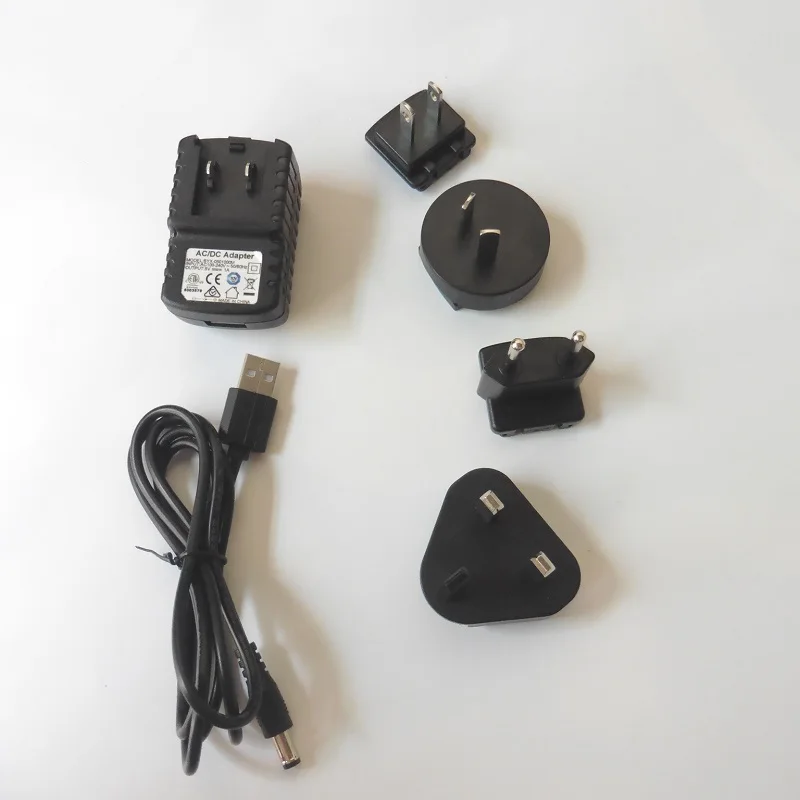 UK US AU EU plug US/EU/UK/AU 100-240V AC/DC адаптер 5В 1A Питание 5,5*2,1 мм Мощность адаптер съёмная штепсельная Вилка стены смены адаптер для путешествий - Цвет: UK US AU EU plug