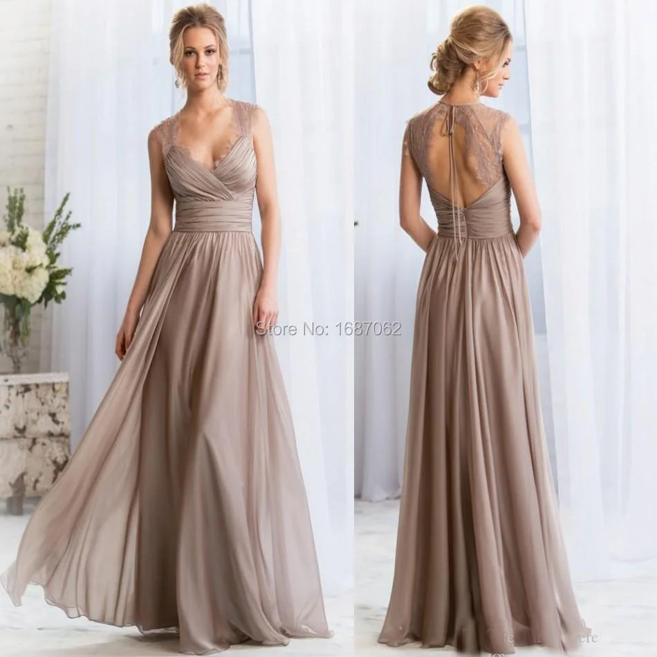 2017 V Neck Long Bridesmaid Dresses Lace Keyhole Back Prom 2017 V Neck Long Bridesmaid Dresses Lace Keyhole Back Prom Maid Of Honor Custom Formal Gown Robe De Soiree In From