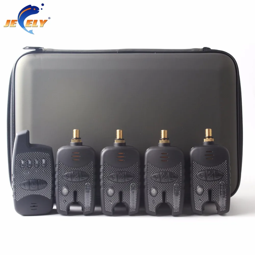 

8 LED Indication Waterproof Wireless JY-38 Carp Fishing Bite Alarm Set with 4pcs rod pod connector for swinger