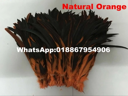 35-40 см/14-16 дюймов коричневый петух хвост featherFor костюм и маска Coque ПЕТУХ хвост перья 500 шт - Цвет: natural orange