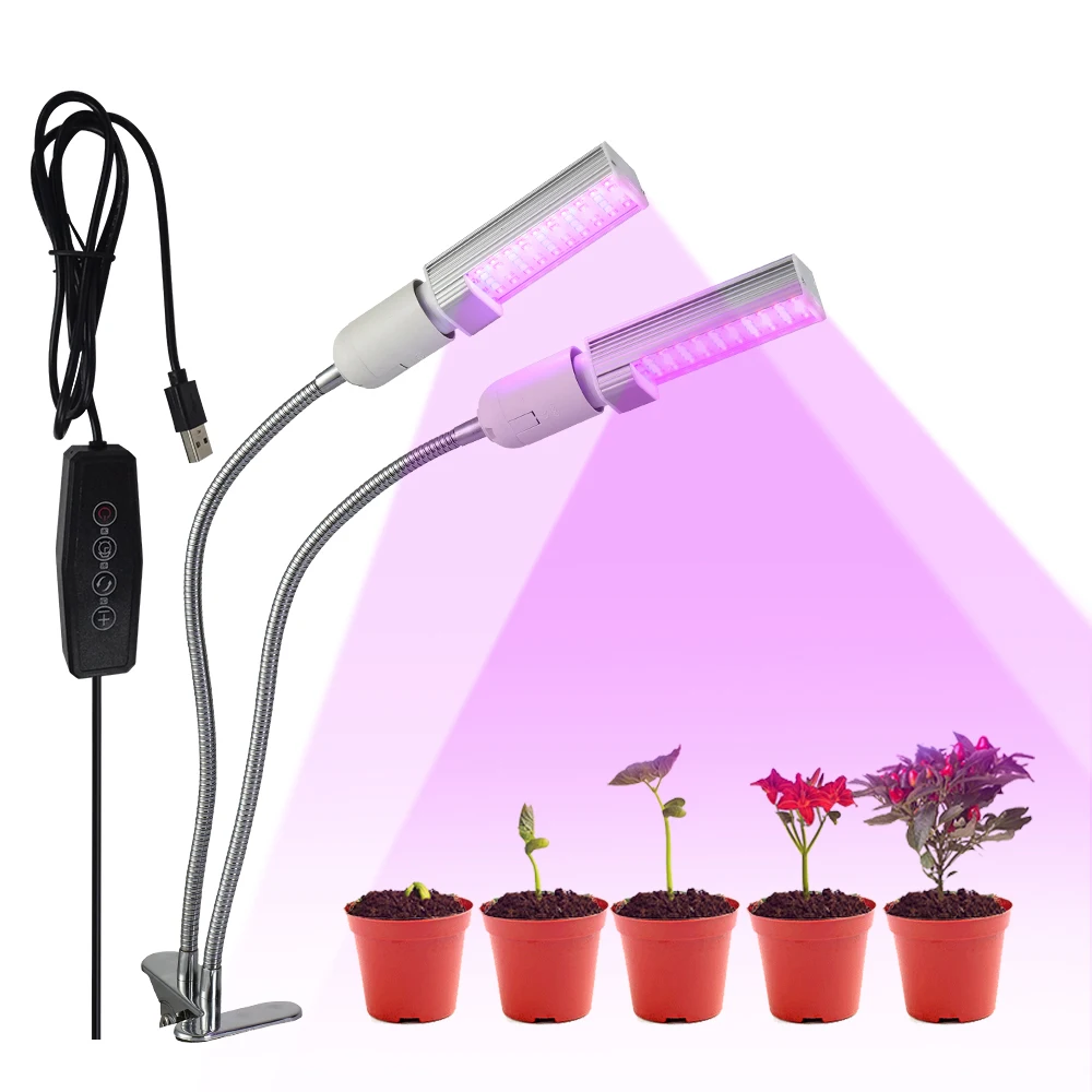 Красный и синий или полный спектр светодиодный свет для выращивания растений цветы Автоматическое включение/выключение с таймером клип на
