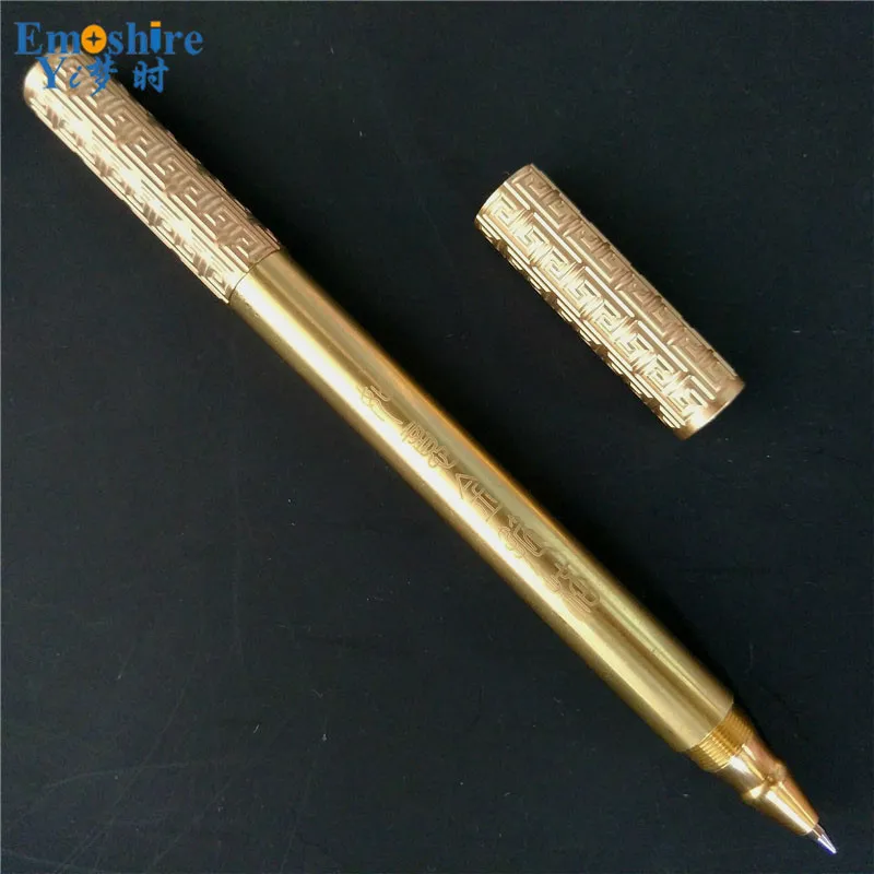 Emoshire Gold cuff stick pen pen handmade brass pen high - end gift metal signature pen original design (6)