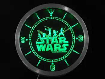 

nc0218 Star Wars The Clone Wars Jedi Neon Light Signs LED Wall Clock