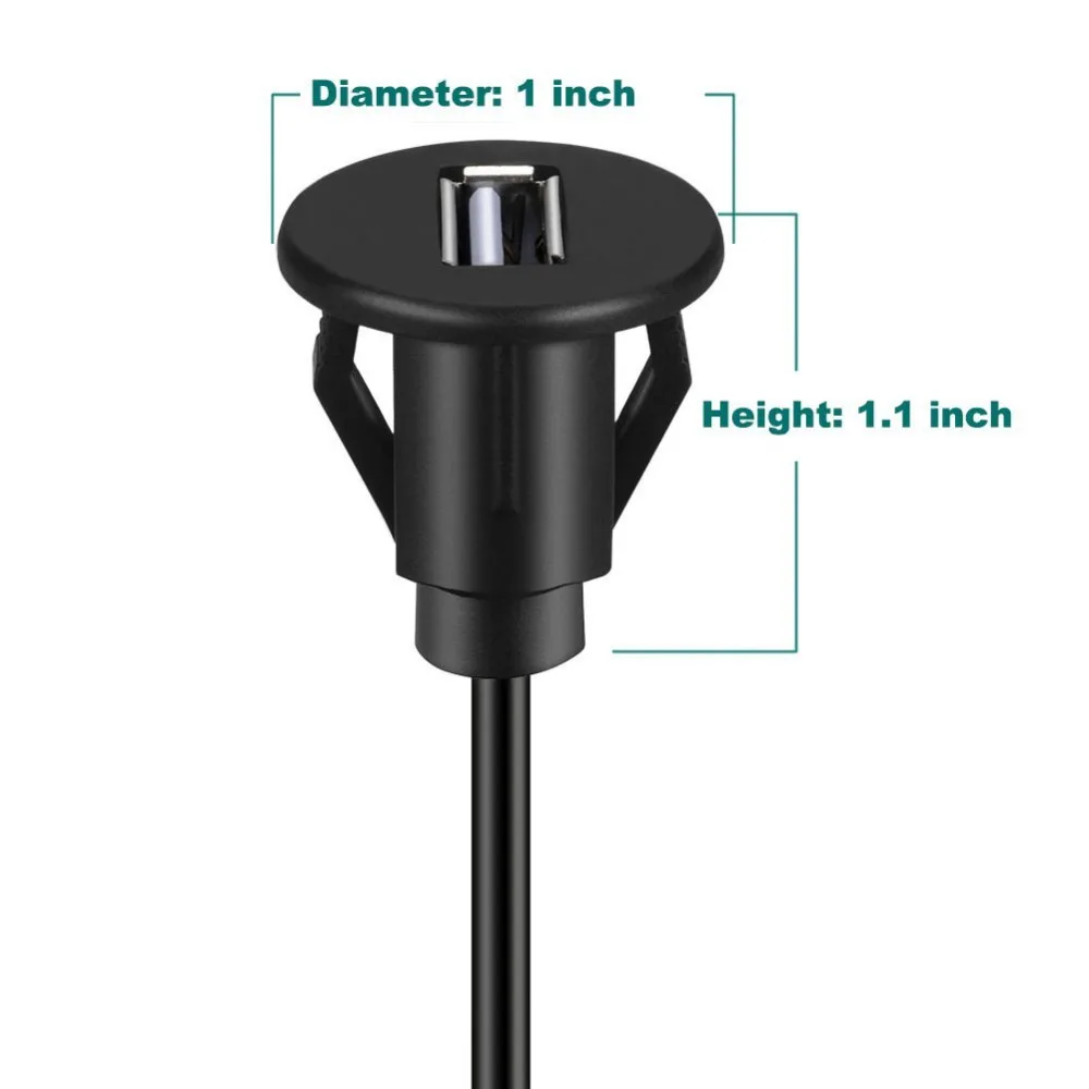 LBSC USB штекер к гнезду AUX флеш-Панель Крепление Удлинительный кабель для автомобиля Грузовик Лодка мотоцикл приборная панель-2 м