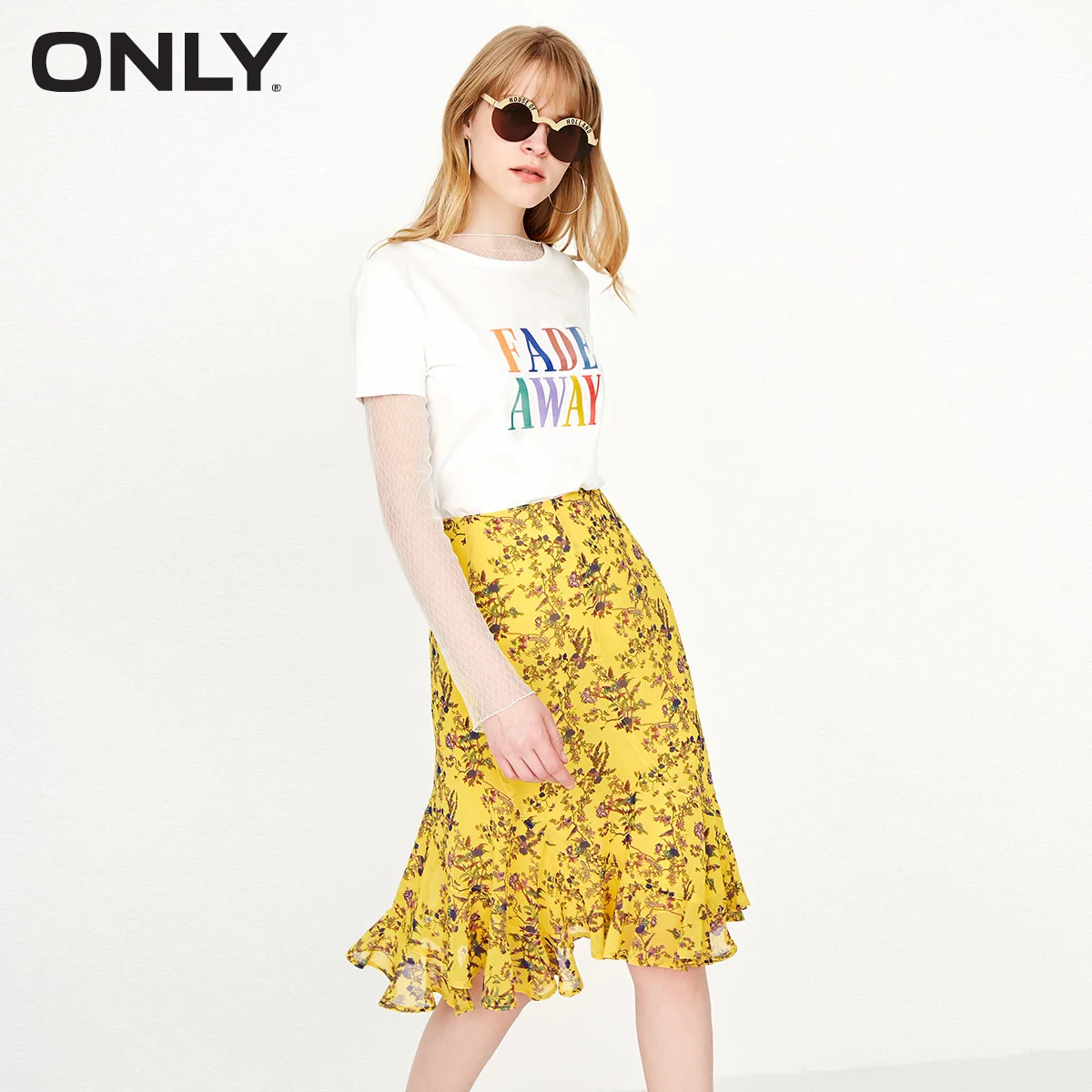 

ONLY Ruffled Chiffon Skirt |118216502