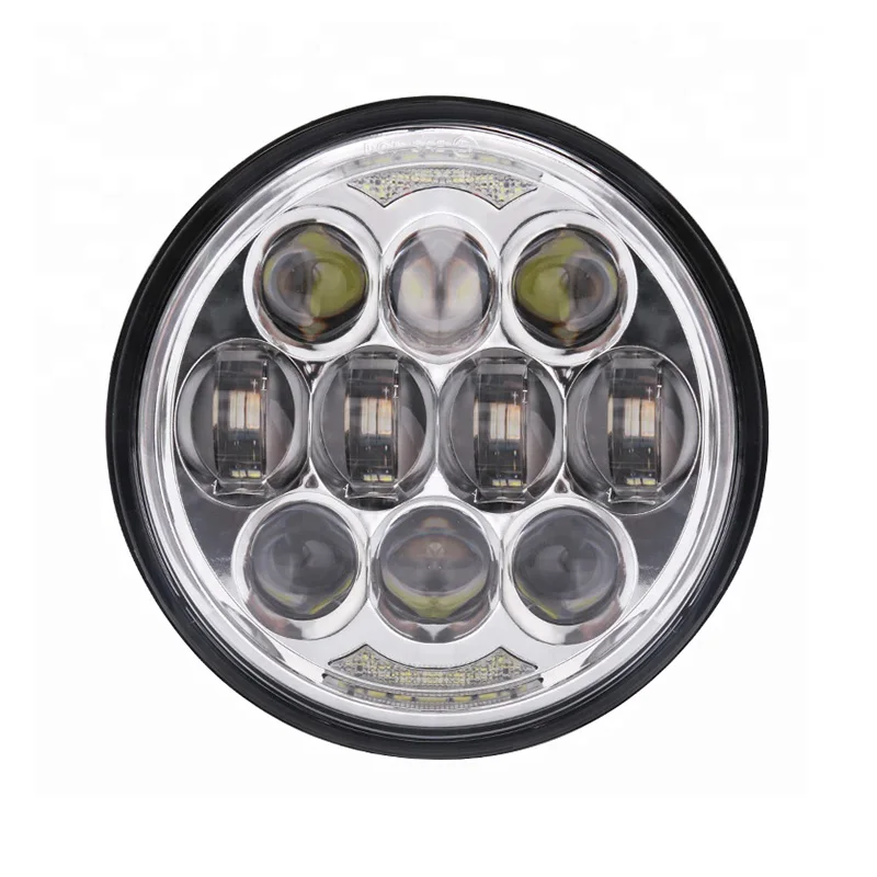 

New Brightest DOT Approved 80W LED Chips 5-3/4" 5.75" Round LED Projection Headlight for bike Motorcycles Chrome