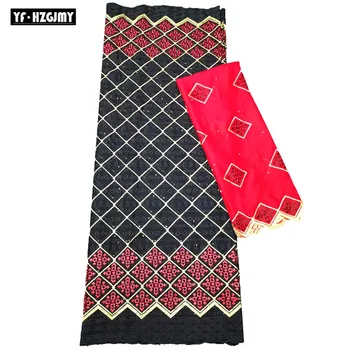 

YF HZGJMY Bazin African Lace Black/Red High Quality Nigeria Embroidered Swiss Vole Lace 2019 French Wedding Cotton Lace JA271