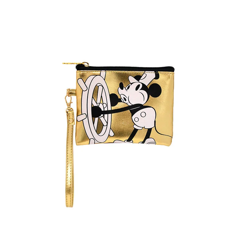 Disney Pu Минни Маус Портативный Косметический макияж сумка многоцелевой хранения монет золотистый кошелек сумочка мультфильм Микки Маус макияж