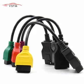 

For Fiat ECU MultiECUScan / FiatECUScan Adapter Cable Bundle OBD2 Connector Diagnostic Cable For Fiat 4PCS