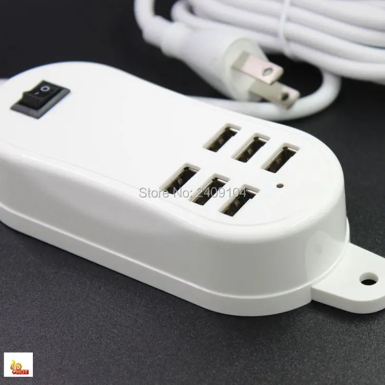 SZAICHGSI 6 портов USB зарядное устройство 5 В 3A США TU UK вилка для iPhone7 Plus iPad iPod Samsung Mp 3 4 PSP