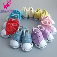 5cm Doll Shoes Denim Sneakers for BJD dolls Fashion Denim Canvas Mini Toy Shoes 1 6