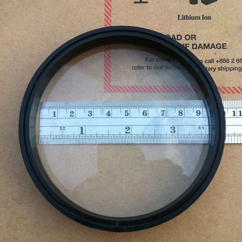 

1PC Dia 100mm Large Optical Glass Focal Length 290mm Double Convex Lens Magnifier with Plastic Frame Bi-Convex Lens