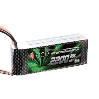 

ACE 11.1V/3S 2200mAh 30C/66A constant discharge LiPo battery T plug Max Charge Rate 5C/11A RC model power pack