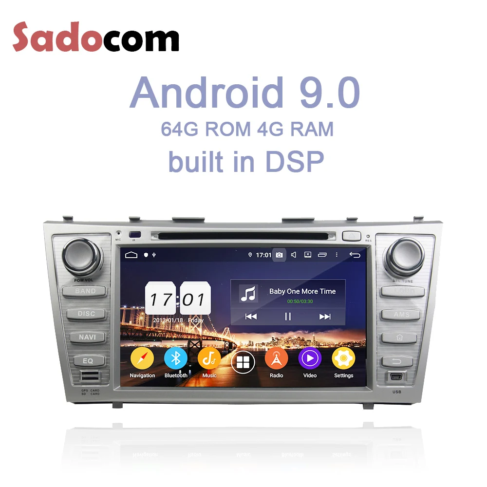 Perfect DSP TDA7851 8" Android 9.0 Car DVD Player 4GB + 64GB 8 core Wifi 4G Bluetooth 4.2 autoradio GPS Map For Toyota CAMRY 2007-2011 0