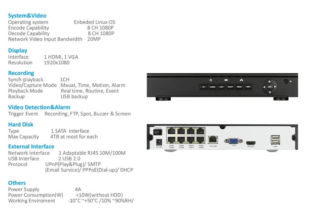 POE IP camera system K8N78W54I2T-83P 7 - 3