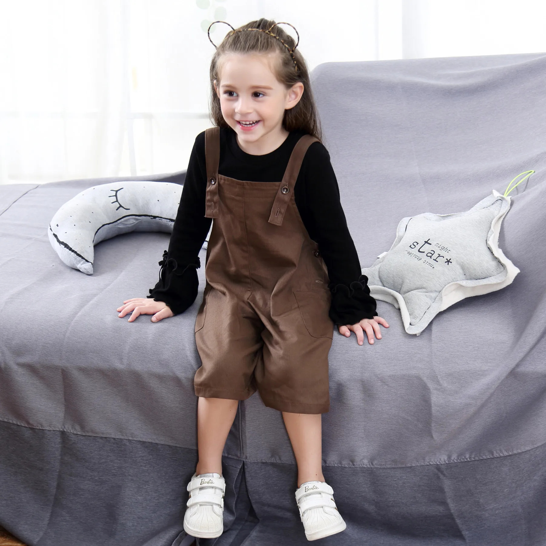 

2018 Cool stylish Baby Girls Kids summer Overalls Outfit Jumpsuit Toddler Clothes strap pockets cotton fashion Overalls