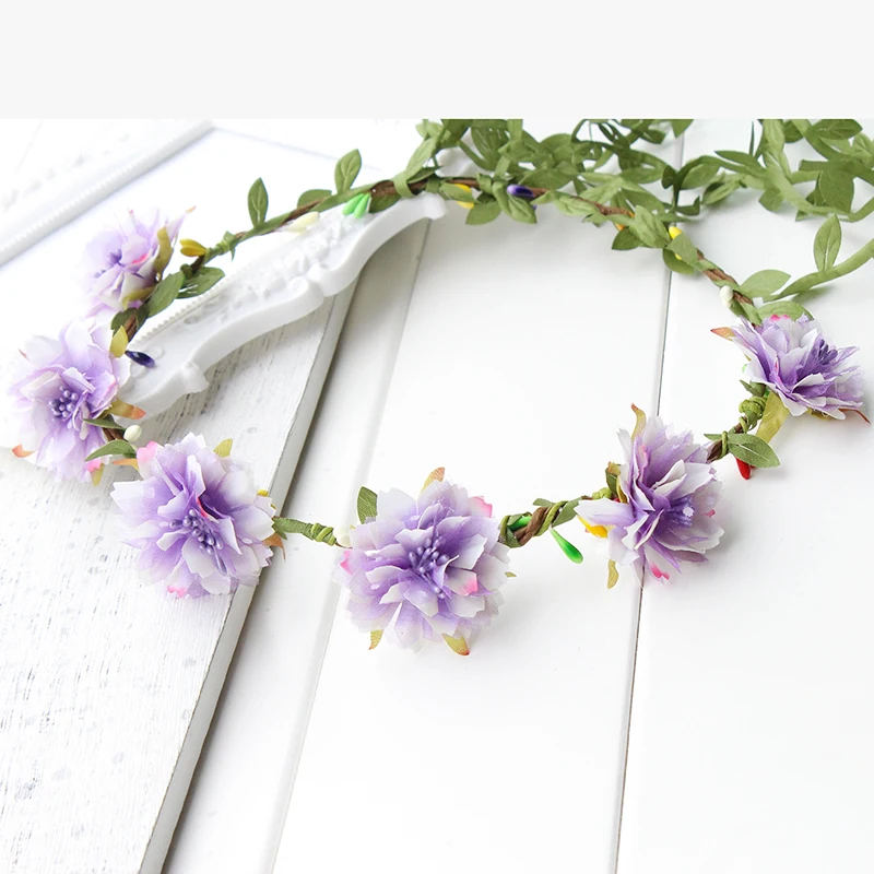 268 Fleur Sauvage Rose Bleu Jaune Fleur Couronne Boho Festival Bandeau Hippie Floral Tête Couronne Halo Festival Fête Enfants Bandeau In
