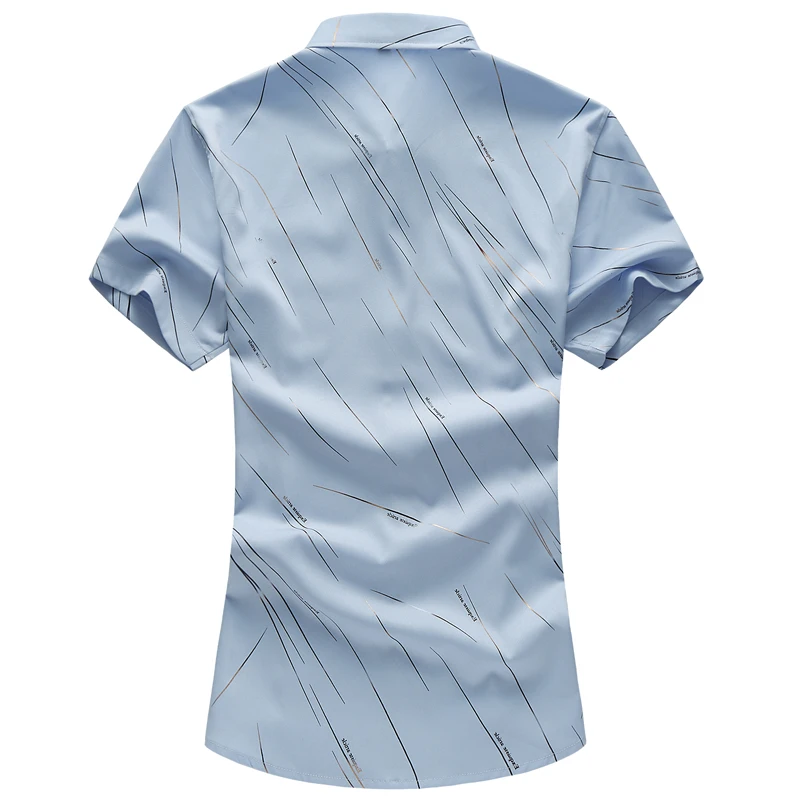 MarKyi plus size 7xl mens short sleeve shirts with collar 2017 brand slim fit mens dress shirts casual chemise homme 