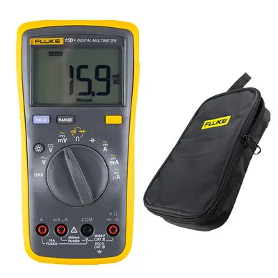 FLUKE 15B+ 4000 отсчетов AC/DC напряжение, ток, емкость, Ом Авто/ручной Диапазон Цифровой мультиметр метр - Цвет: F15B AND BAG