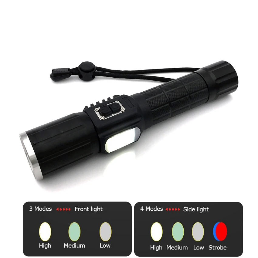 Тактический фонарик ультра яркий фонарик высокой мощности перезаряжаемые T6 светодиодный фонарик 18650 Факел USB светодиодная вспышка света лампы