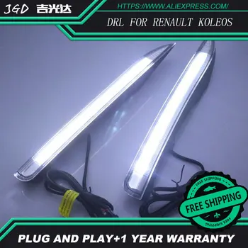 

Free shipping ! 12V 6000k LED DRL Daytime running light for Renault Koleos 2012 2013 2014 fog lamp frame Fog light Car styling