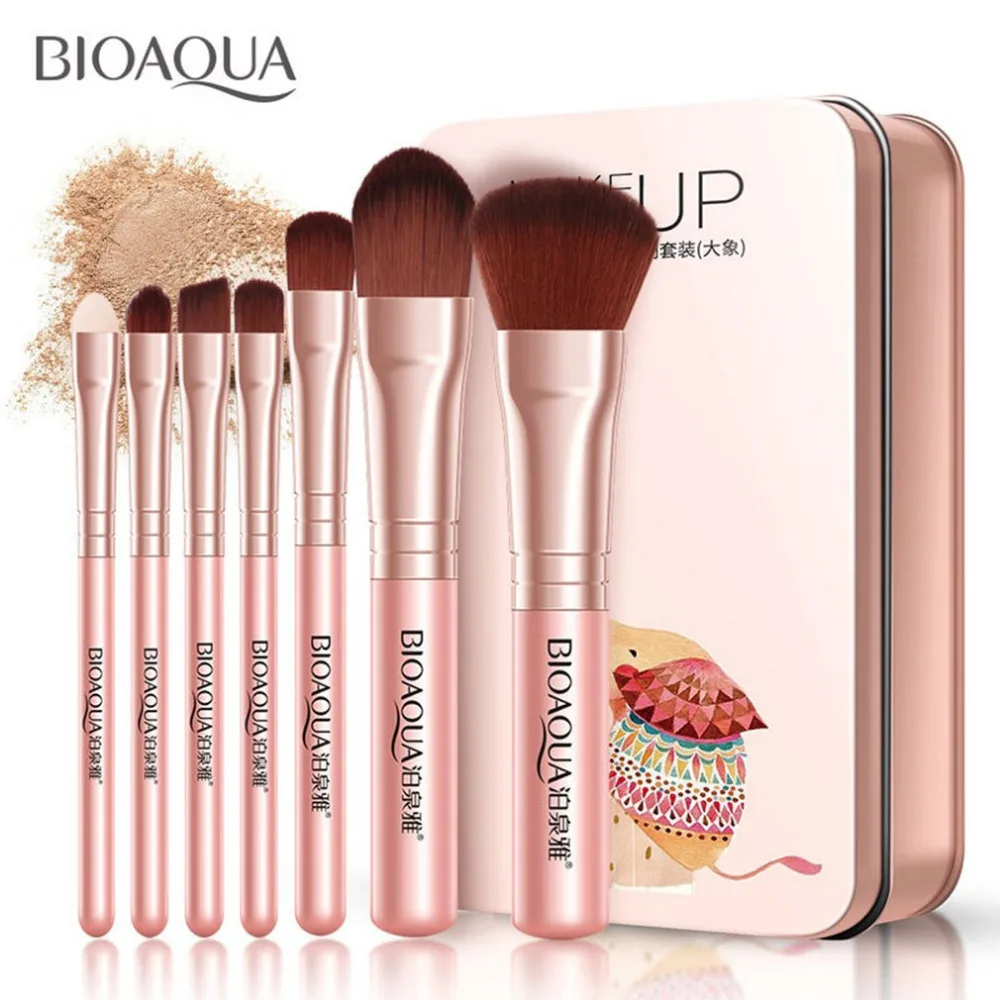 BIOAQUA beauty 7 шт. профессиональные женские кисти для макияжа лица набор косметических теней для лица кисть для румян Кисть для макияжа инструмент