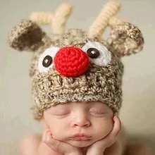 Hat around 37cm -39cm Baby handmade wool hat cap children knitted antlers