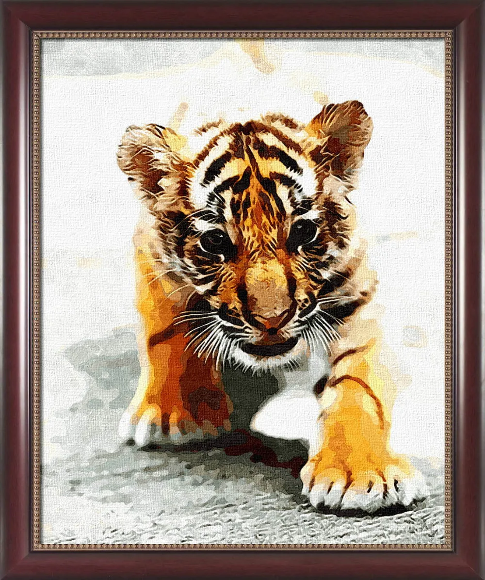 

Framed painting by number coloring by number for home decor picture oil painting canvas painting 4050 cubs
