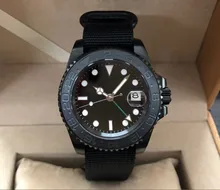 Sapphire crystal 41mm parnis PVD case Asian Automatic Self Wind movement rotating ceramic bezel GMT luminous mens watch pa89 p8