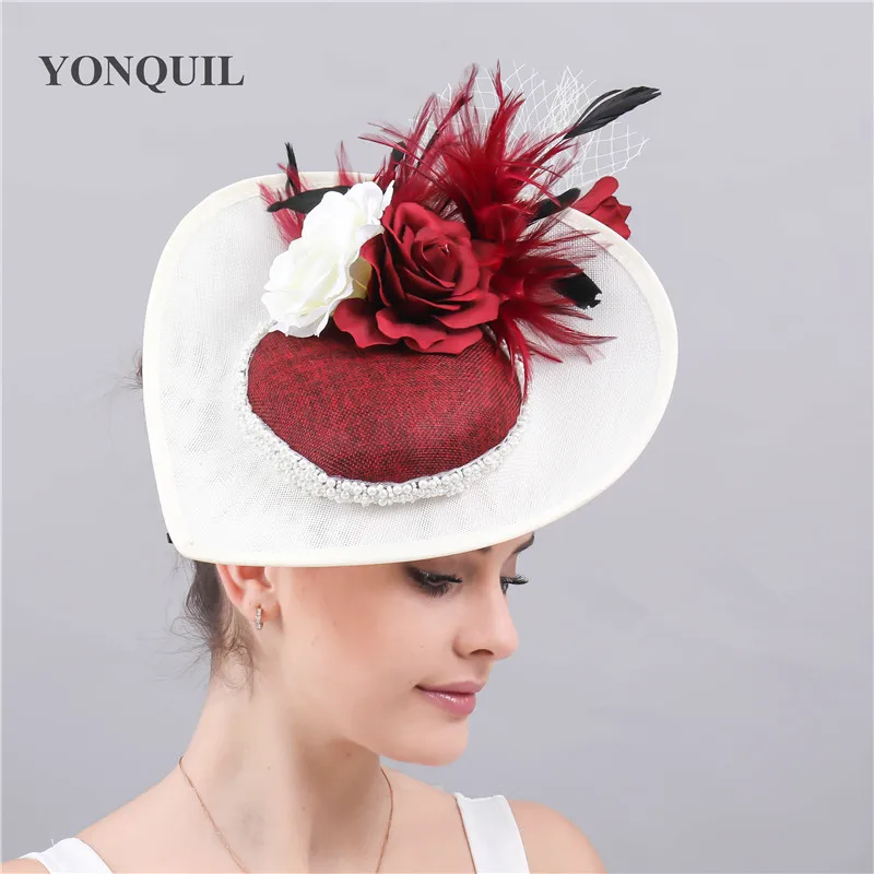 

Vintage derby kenducky chapeau fascinators women hat elegant ladies wedding party church headpiece with flower headwear fedora