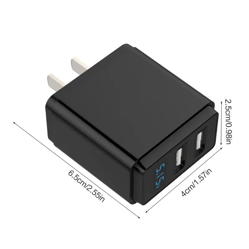 5V 3.4A Dual USB настенное зарядное устройство дорожный адаптер для зарядного устройства вилка с ЖК-экраном для смартфонов планшетов мобильных устройств