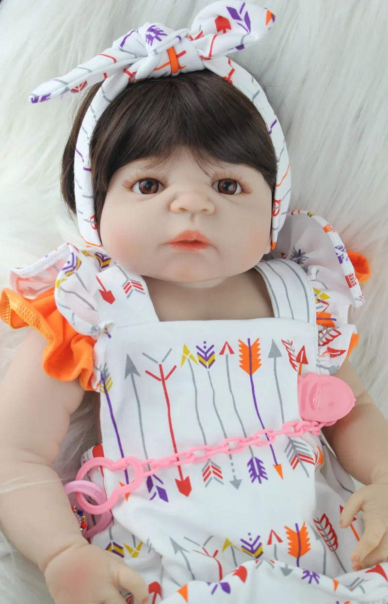 BZDOLL 55 см полный силиконовые возрождается девочка куклы реалистичные