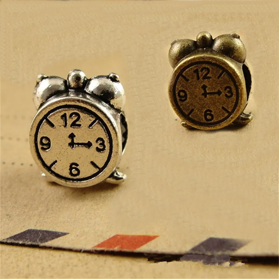 (50 pieces/lot) 14*11MM Hole beads antique bronze/silver Color vintage