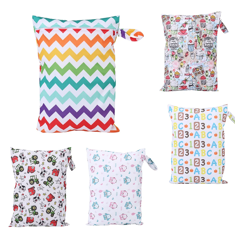 

1Pcs Wet Bags Baby Diaper Wet Dry Bag For Nursing Pads Menstrual Pads Mini Tote Bag Waterproof Reusable Zipper Cloth Diaper Bag