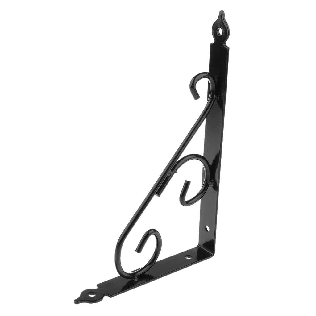 Baoblaze 2pcs Wall Shelf Bracket Metal Heavy Duty Supporter L Shaped Wall Hanging Shelves