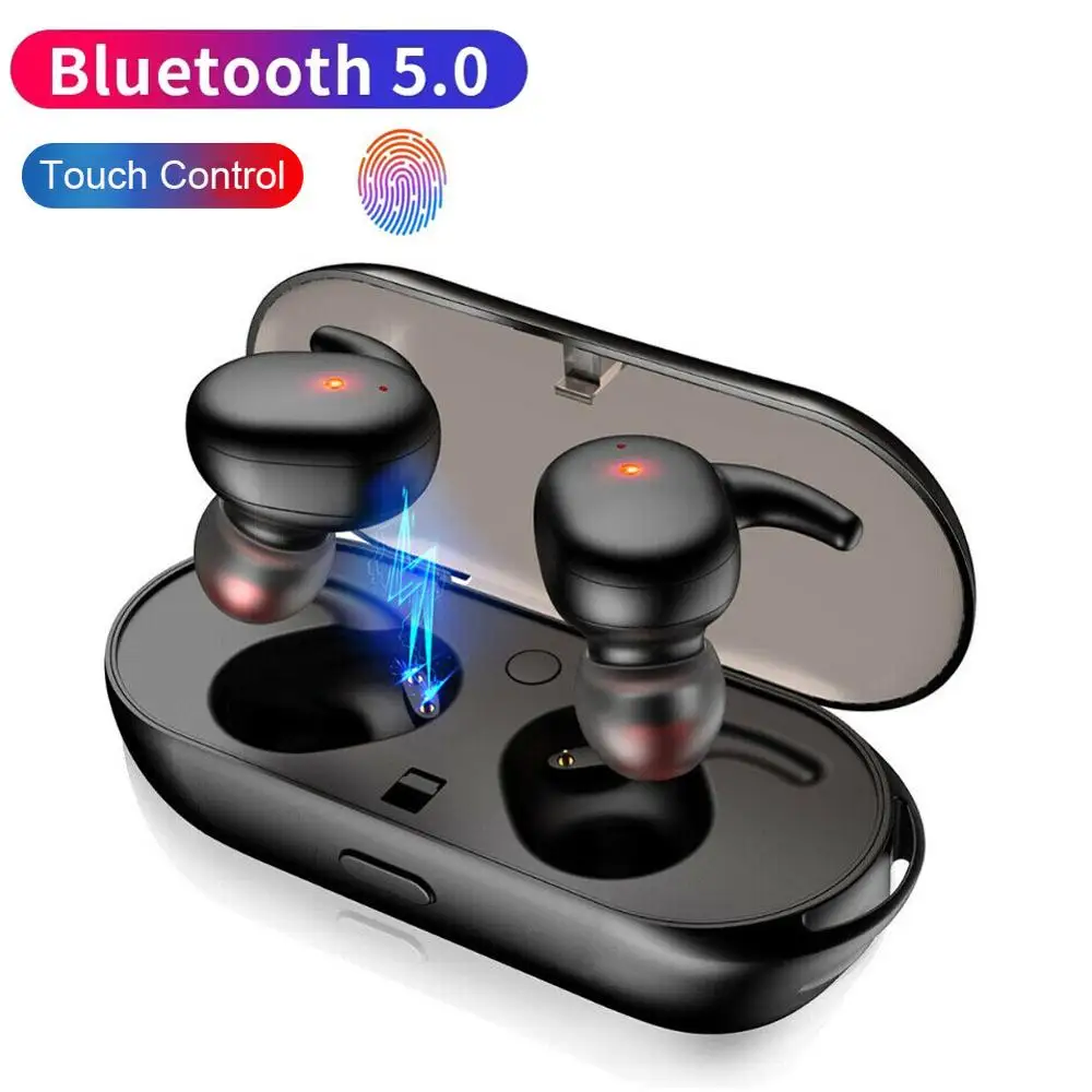 

Hot-new T2 TWS Sports Bluetooth Earphone 5.0 Mini Wireless Earbuds Touch Control Ear Stereo Waterproof Headset with Package box