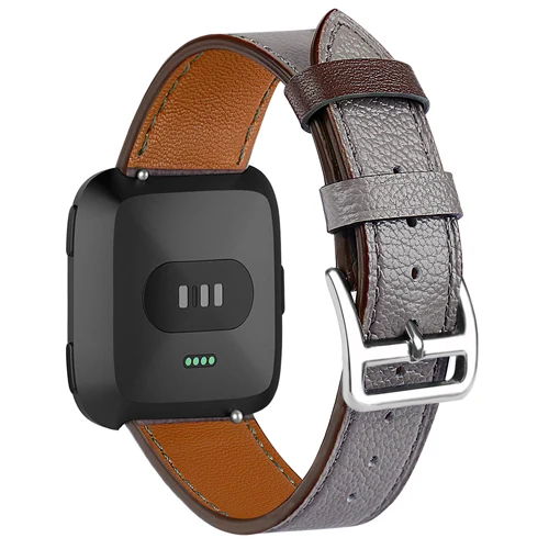 Кожаный ремешок для Fitbit Versa/versa 2/versa lite ремешок Versa correa сменный Браслет ремень Смарт часы аксессуары - Цвет ремешка: gray