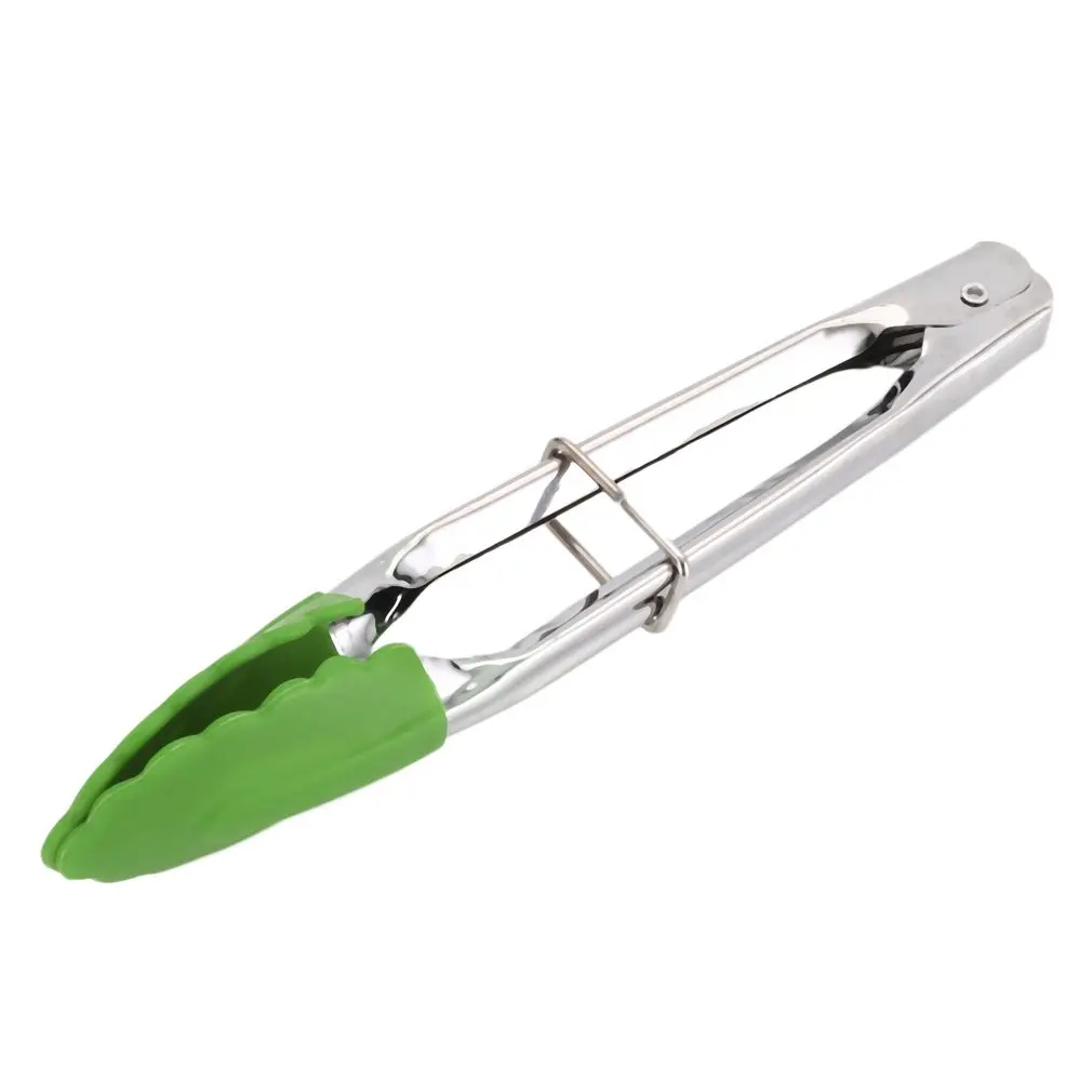 Non slip Silicone Kitchen Clamps Barbecue Tongs Food Meat Baking Bread Tongs Clip Stainless Steel Clip 5