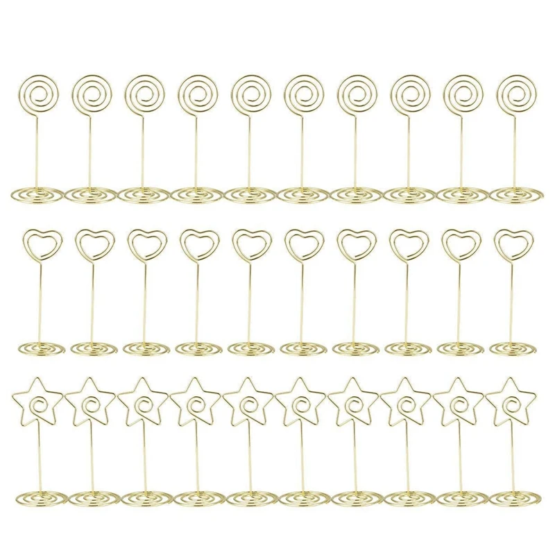 

30 packs table location card number holder, 3.3inch desktop line heart ring constellation logo location business card number p