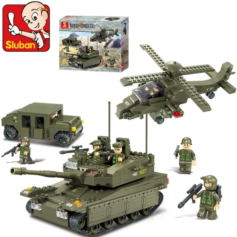 

Sluban 683pcs 3D Construction Amphibious Assault Vehicle Building Blocks Sets Action Figure Baby Toys for Children Brinquedos