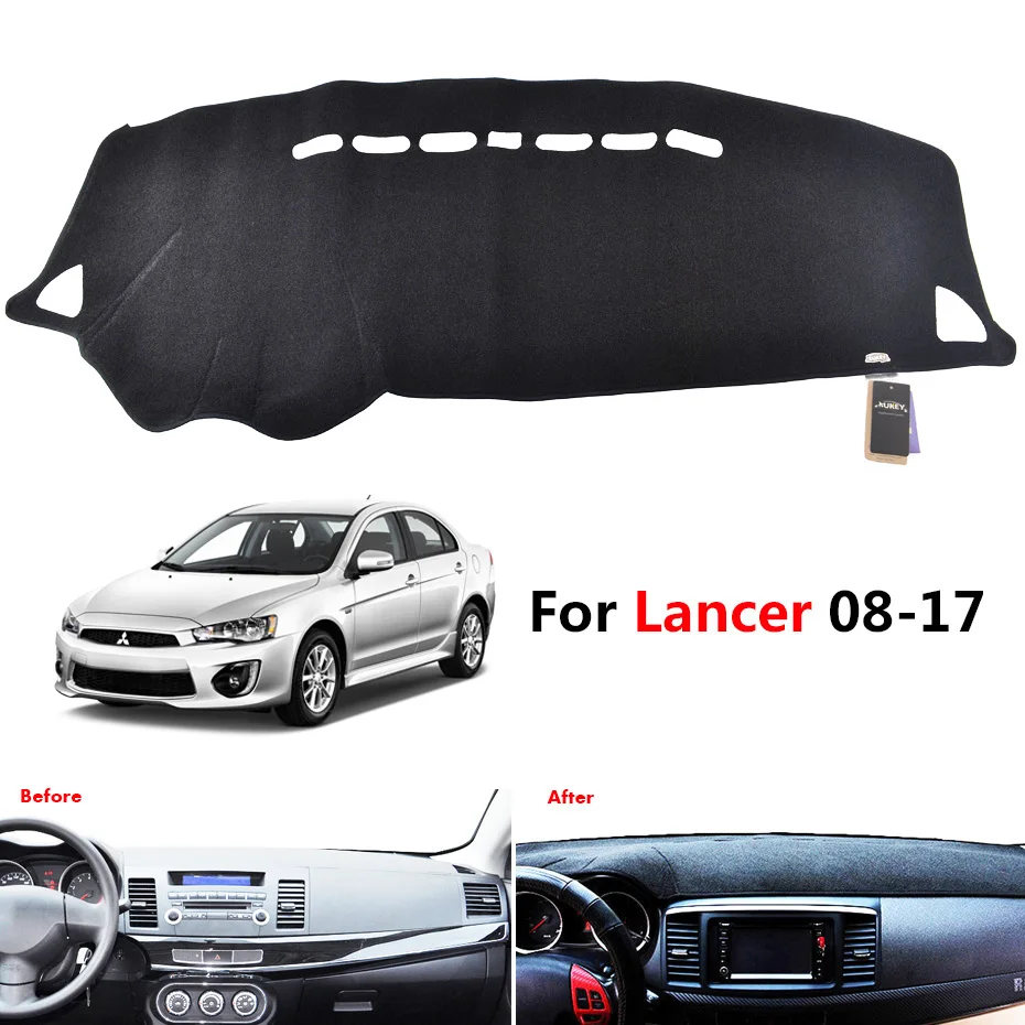 Автомобильный коврик для Mitsubishi Lancer X 10 2008-, коврик для приборной панели, коврик для укладки 2009 2010 2011 2012 2013 - Название цвета: Lancer Left 08-17