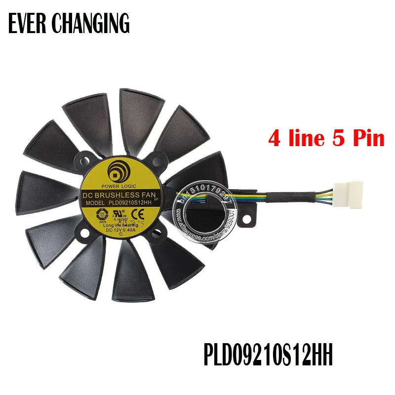 

Free Shipping PLD09210S12HH 87mm 12V 0.40A 4Wire 5Pin For ASUS STRIX GTX960 GTX970 Graphics Card Cooler Cooling Fan