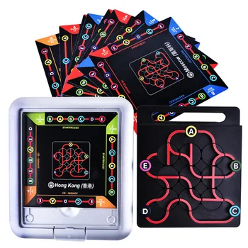

64 Challenges Subway Connecting Stations Board Game Logical Thinking Learning IQ Game Family Game Interactive Toys For Kid Gift