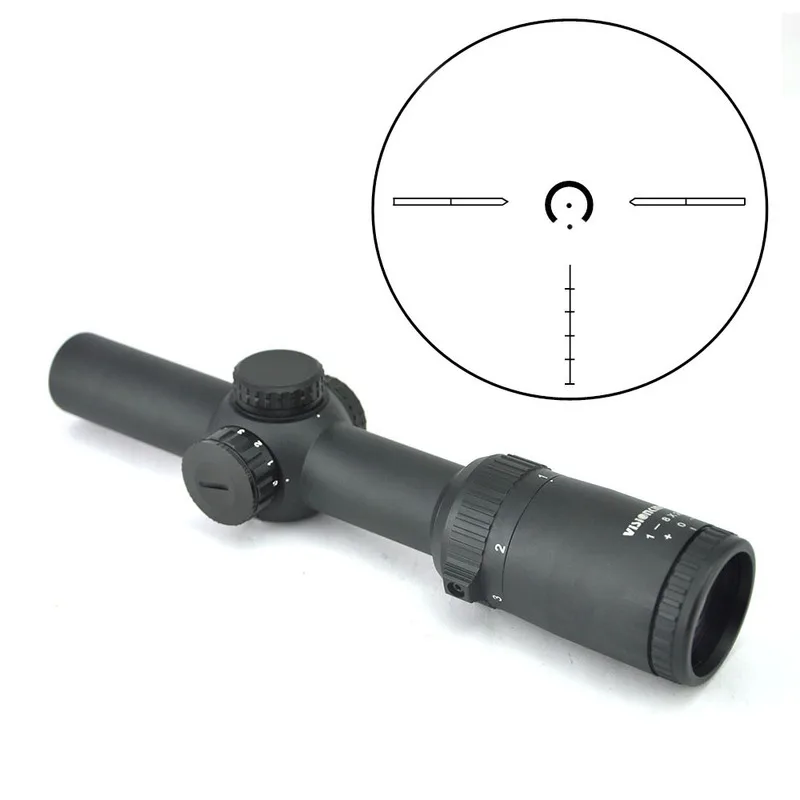 

Visionking 1-8x24 Compact Long Eye Relief Riflescope High Quality Metal Body Low Turret 1/10 MIL Adjust Optic Tactical Magnifier